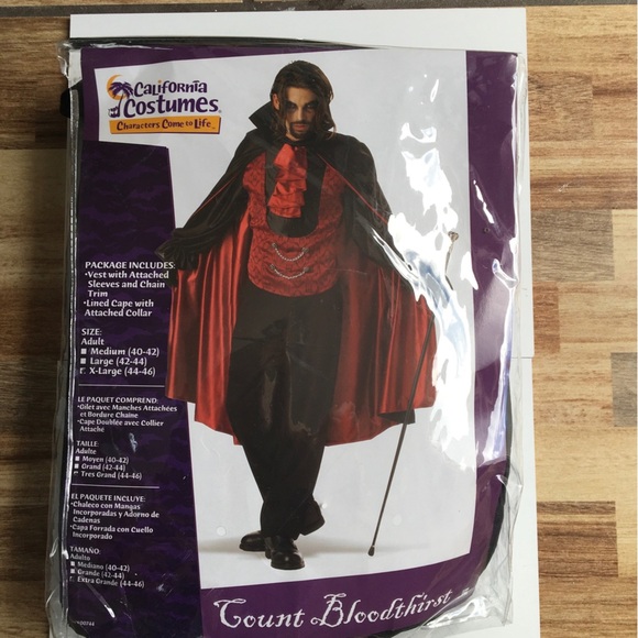 California Costumes Men's Count Blood Thirst Costume - Picture 3 of 5